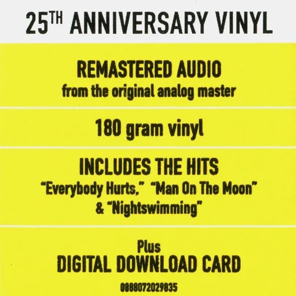R.E.M. - Automatic For the People (25th Anniversary Edition Black Vinyl LP), 0888072029835_2