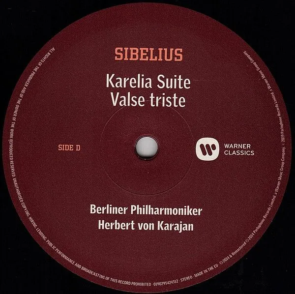 Herbert Von Karajan, Sibelius: Finlandia. Karelia. En Saga. Valse Triste (2LP Black), 0190295424312_2