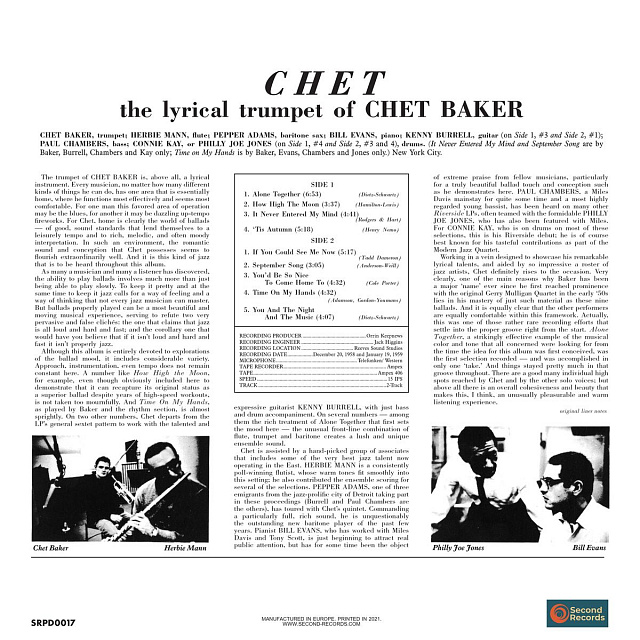 CHET BAKER - CHET (GREY MARBLE VINYL) (1LP), 9003829978100_1