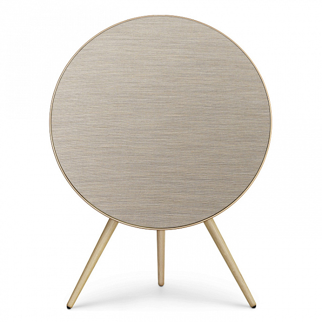 Bang & Olufsen Beosound A9 5.G Gold Tone/Light Oak Legs/Cover Golden by Kvadrat_3