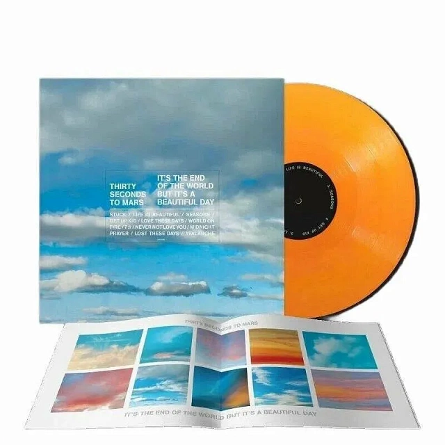 Thirty Seconds To Mars / Its The End Of The World But Its A Beautiful Day (Indie Exclusive Opaque Orange Vinyl, Alt Cover, Litho Print) (1LP), 0888072516441_1