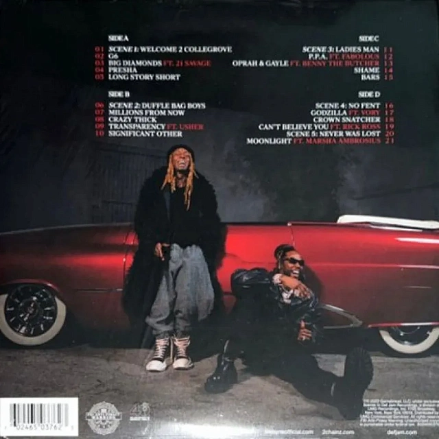 2 Chainz; Lil Wayne - Welcome 2 Collegrove (RSD2024, Translucent Clear Vinyl 2LP), 0602465037623_1